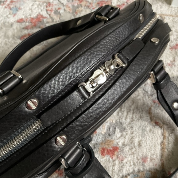 ‼️SOLD‼️Authentic Borbonese Black Leather Handbag - Picture 7 of 11